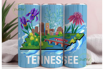 Tennessee Cityscape Flowers 20oz Tumbler Sublimation PixelChick 