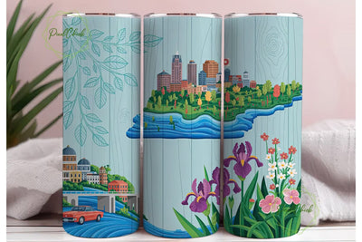 Tennessee Cityscape Flowers 20oz Tumbler Sublimation PixelChick 