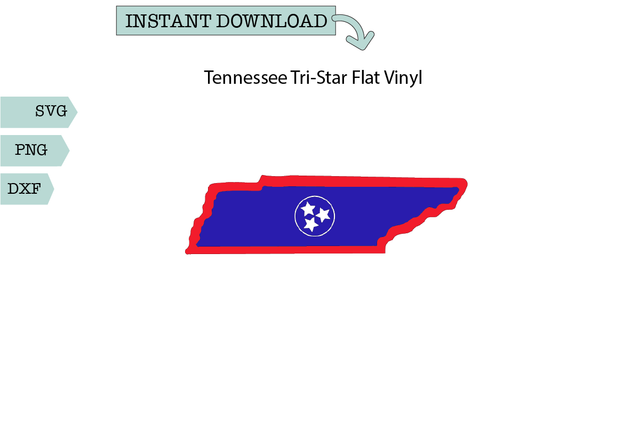 Tennessee State Tristar design for Vinyl, paper or sublimation SVG Sharia Morton Designs 