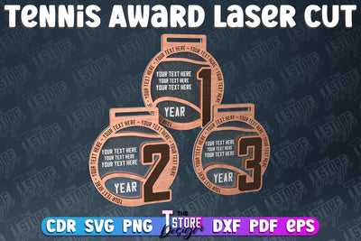 Tennis Award Laser Cut | Award Laser Cut Design | CNC Files SVG The T Store Design 