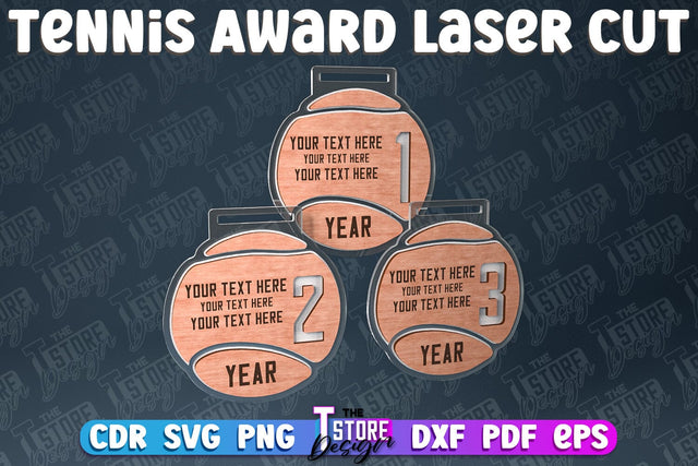 Tennis Award Laser Cut | Award Laser Cut Design | CNC Files SVG The T Store Design 