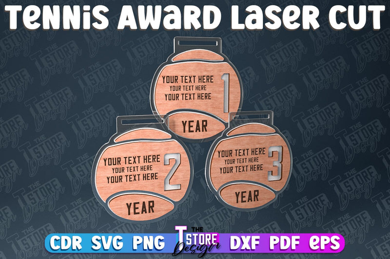 Tennis Award Laser Cut | Award Laser Cut Design | CNC Files SVG The T Store Design 