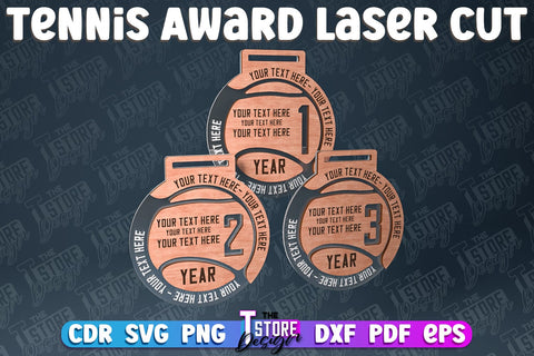 Tennis Award Laser Cut | Award Laser Cut Design | CNC Files SVG The T Store Design 