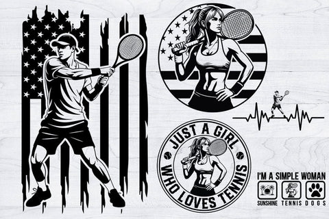 Tennis Ball T-Shirt Design Bundle, Tennis Lover SVG, Sports SVG, Tennis Family Svg SVG Creativeart88 