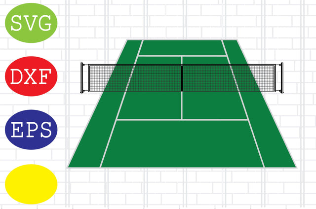 Tennis Court Clipart, Tennis Silhouette, Tennis Fan Svg, Jpg, Eps, Dxf Files SVG DigitalSvgFiles 