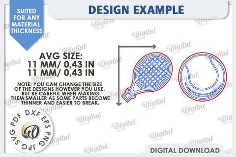 Tennis Earrings Laser Cut. Sports Stud Earrings SVG SVG Evgenyia Guschina 