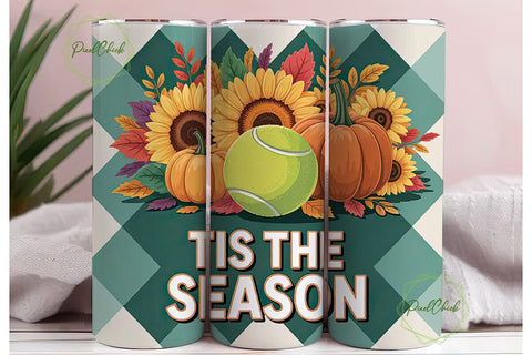 Tennis Fall 20oz Tumbler Wrap Sublimation PixelChick 