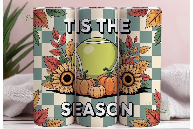 Tennis Fall 20oz Tumbler Wrap Sublimation PixelChick 