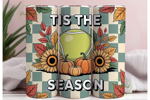 Tennis Fall 20oz Tumbler Wrap Sublimation PixelChick 