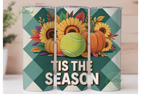 Tennis Fall 20oz Tumbler Wrap Sublimation PixelChick 