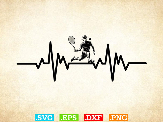 Tennis Heartbeat Shirt, Tennis Lover SVG, Sports SVG, Tennis Family Svg SVG Creativeart88 