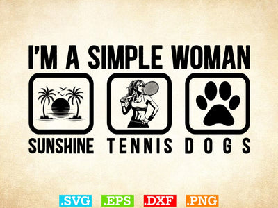 Tennis Lover I Am A Simple Woman Shirt, Tennis Lover SVG, Sports SVG, Tennis Family Svg SVG Creativeart88 