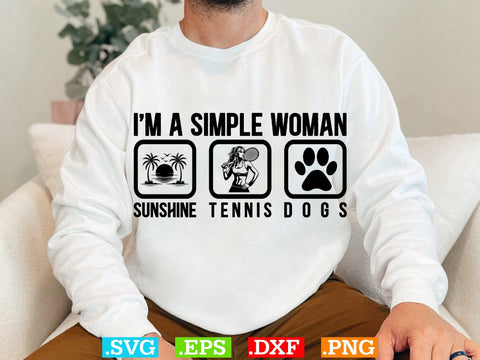 Tennis Lover I Am A Simple Woman Shirt, Tennis Lover SVG, Sports SVG, Tennis Family Svg SVG Creativeart88 