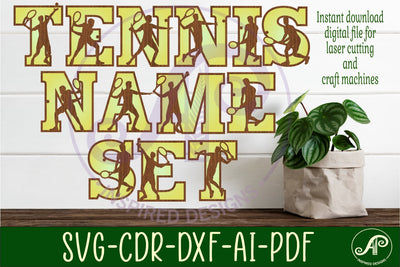 Tennis male player letters alphabet set x 53 SVG APInspireddesigns 