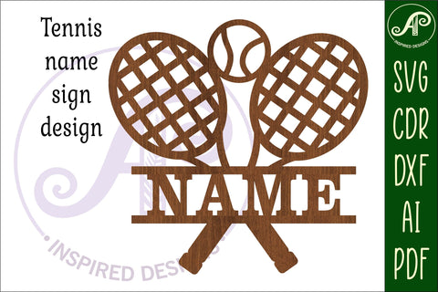Tennis Name sign svg laser cut template SVG APInspireddesigns 