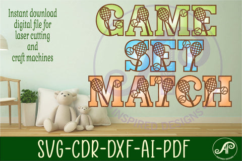 Tennis racket and ball letters alphabet set x 26 SVG APInspireddesigns 