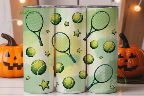 Tennis Racket & Ball 20oz Tumbler Wrap Sublimation PixelChick 