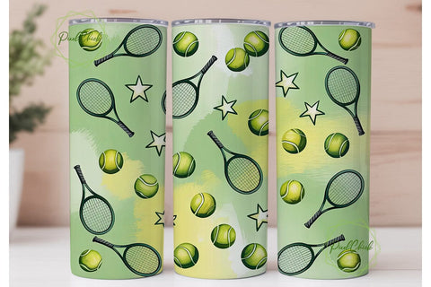 Tennis Racket & Ball 20oz Tumbler Wrap Sublimation PixelChick 