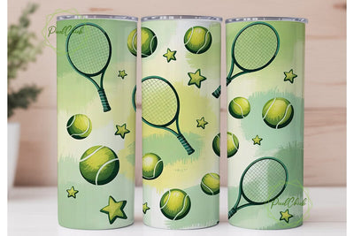 Tennis Racket & Ball 20oz Tumbler Wrap Sublimation PixelChick 