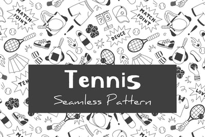 Tennis Seamless Pattern & Digital Paper Digital Pattern Rin Green 