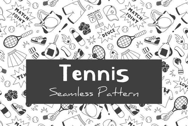Tennis Seamless Pattern & Digital Paper Digital Pattern Rin Green 