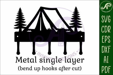 Tent Camping Key holder designs for wood and metal SVG APInspireddesigns 