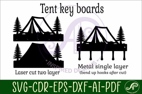 Tent Camping Key holder designs for wood and metal SVG APInspireddesigns 