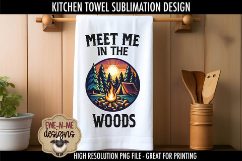 Tent Camping Outdoor Fathers Day Sublimation Kitchen Towel Designs Sublimation Ewe-N-Me Designs 