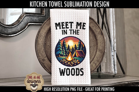 Tent Camping Outdoor Fathers Day Sublimation Kitchen Towel Designs Sublimation Ewe-N-Me Designs 