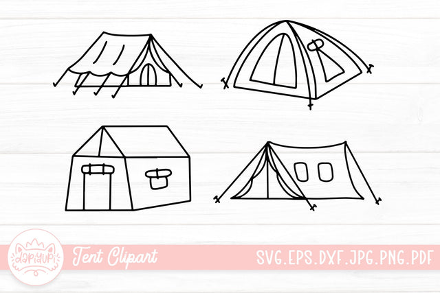 Tent SVG Cut File | Outline Camping Tent Graphic SVG dapiyupi store 