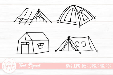 Tent SVG Cut File | Outline Camping Tent Graphic SVG dapiyupi store 