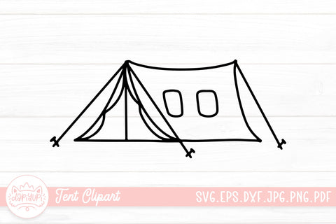 Tent SVG Cut File | Outline Camping Tent Graphic SVG dapiyupi store 