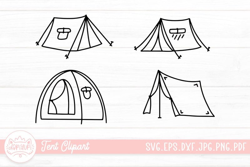 Tent SVG Cut File | Outline Camping Tent Graphic SVG dapiyupi store 