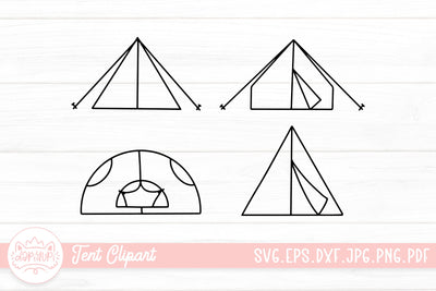 Tent SVG Cut File | Outline Camping Tent Graphic SVG dapiyupi store 