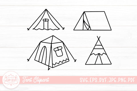 Tent SVG Cut File | Outline Camping Tent Graphic SVG dapiyupi store 