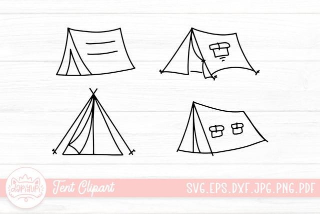 Tent SVG Cut File | Outline Camping Tent Graphic SVG dapiyupi store 