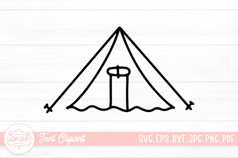 Tent SVG Cut File | Outline Camping Tent Graphic SVG dapiyupi store 