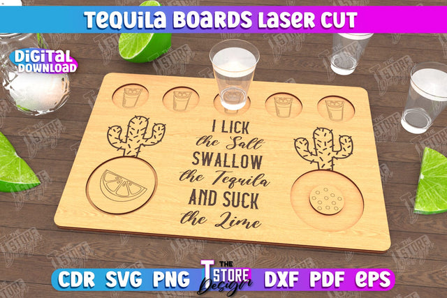 Tequila Board | Tequila Shot Board | Shot Serving Tray | Shot Glass Holder | CNC File SVG The T Store Design 
