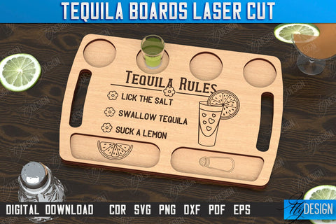 Tequila Boards Laser Cut Bundle | Tequila Shot Board | Shot Serving Tray | Shot Glass Holder | CNC File SVG Fly Design 
