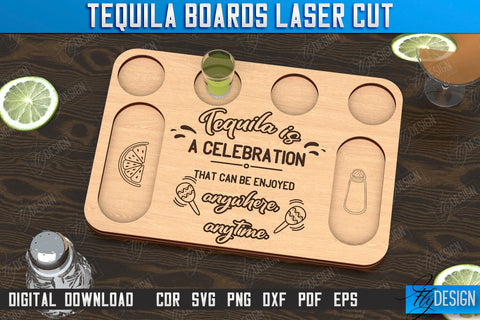 Tequila Boards Laser Cut Bundle | Tequila Shot Board | Shot Serving Tray | Shot Glass Holder | CNC File SVG Fly Design 