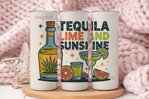 Tequila Lime Sunshine 20oz Tumbler Wrap Sublimation DesignSVG 