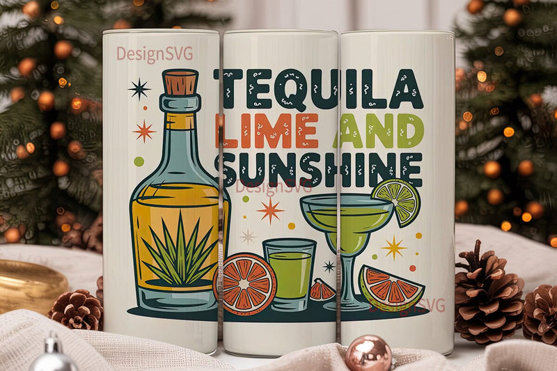 Tequila Lime Sunshine 20oz Tumbler Wrap Sublimation DesignSVG 
