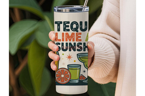 Tequila Lime Sunshine 20oz Tumbler Wrap Sublimation DesignSVG 