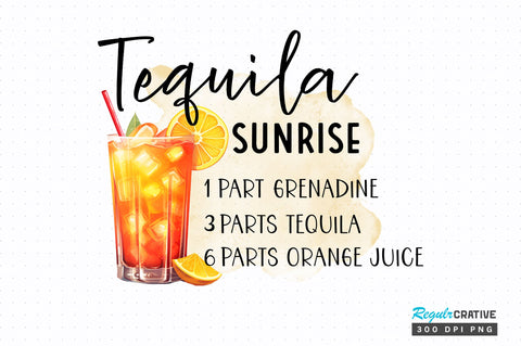 Tequila sunrise PNG design Sublimation Regulrcrative 