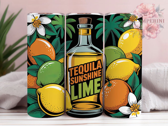 Tequila Sunshine Vibes 20oz Tumbler Wrap, Tequila Sunshine Sublimation, Lime Summer PNG, 20oz Tumbler Wrap, Tropical Cocktail Design, Ocean Vacation Sublimation, Seaside Tropical Wrap Sublimation Li Zamperini 