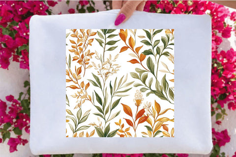 Terra Cotta Botanical Seamless Patterns Digital Pattern SVGArt 