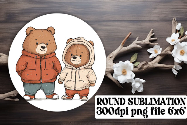 Terry Bear Mother's Day Car Coaster, Lovely Mama Bear Design Sublimation afrosvg 