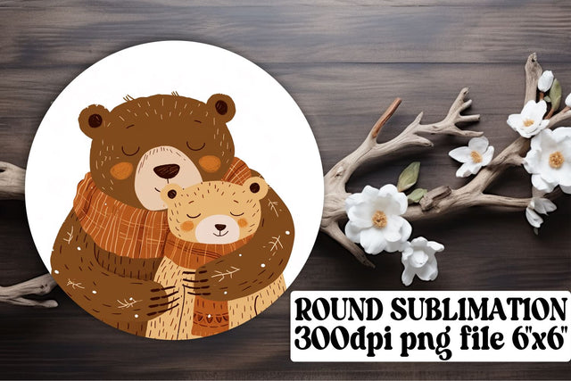 Terry Bear Mother's Day Car Coaster, Sweet Mama Bear Sublimation Design Sublimation afrosvg 