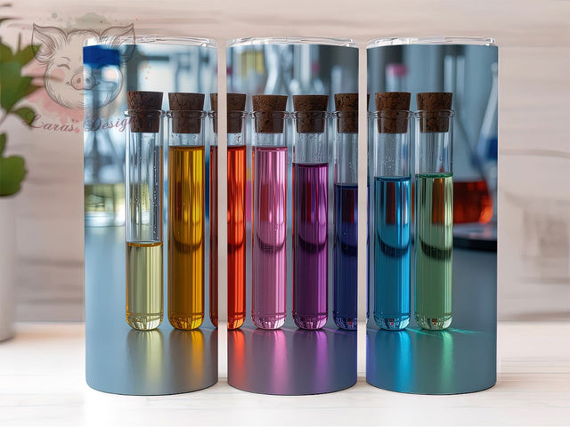 Test Tube Chemistry Lab Tumbler Wrap, Laboratory Tumbler PNG, Science Lab Sublimation, 20Oz Tumbler Wrap, Chemistry Lab Design, Lab Tech Gift Idea, Scientist Tumbler PNG Sublimation Lara' s Designs 