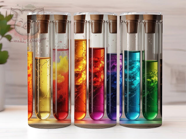 Test Tube Chemistry Lab Tumbler Wrap, Laboratory Tumbler PNG, Science Lab Sublimation, 20Oz Tumbler Wrap, Chemistry Lab Design, Lab Tech Gift Idea, Scientist Tumbler PNG Sublimation Lara' s Designs 